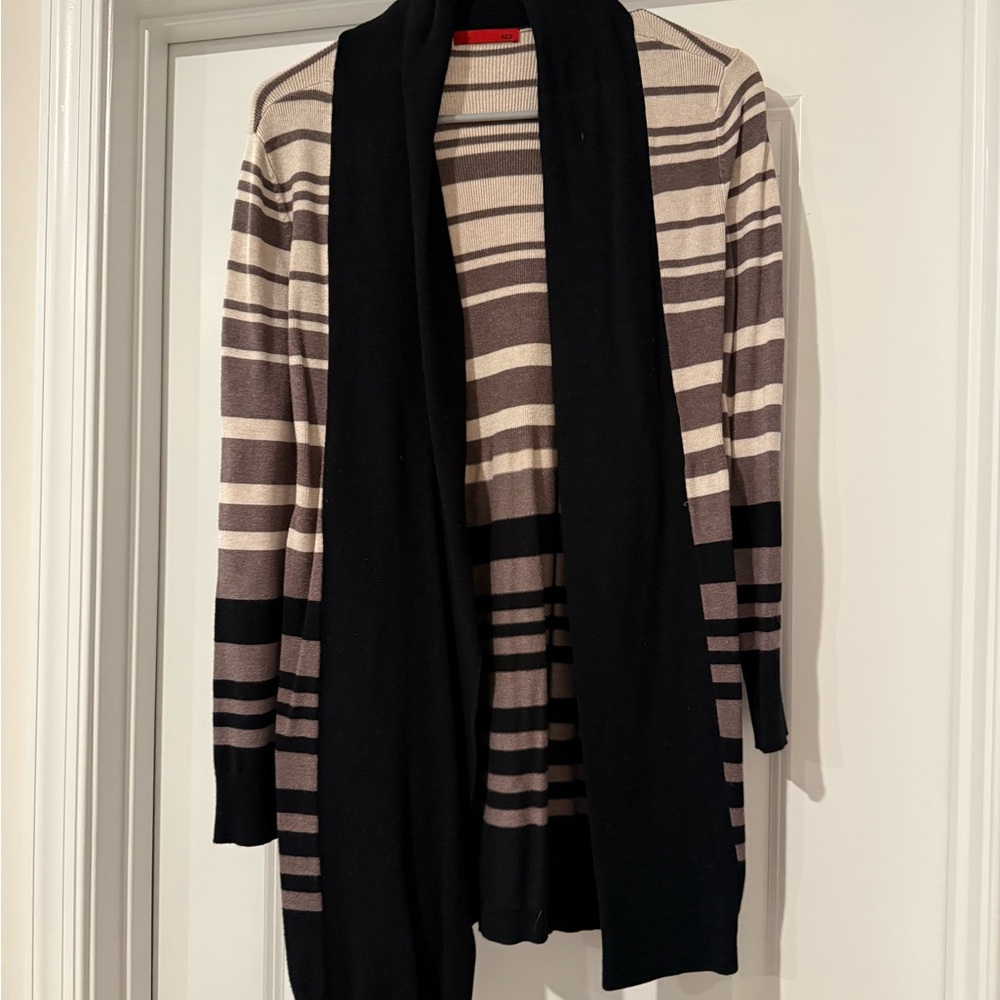 Red Brand Black and Tan Striped Cardigan
